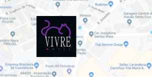 mapa da localização do motel com o logo