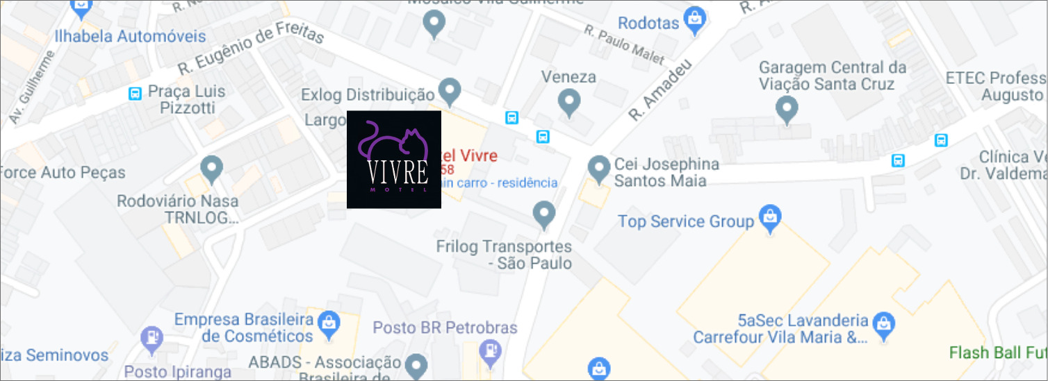 mapa da localização do motel com o logo
